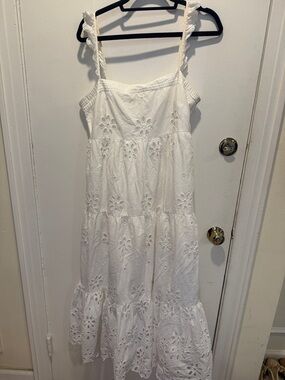 J.CrewWhite cotton Eyelet Tiered Sundress -
